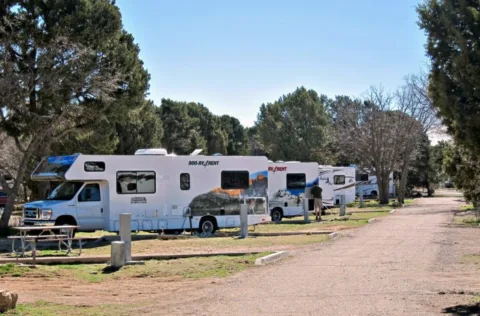Rental RVs at the campground. 
