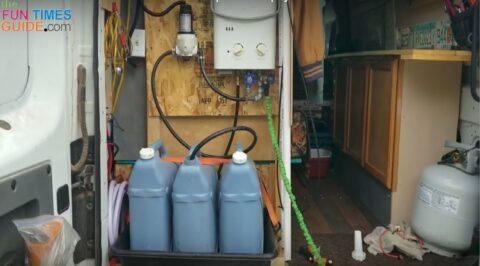 I also refill my fresh water tanks without moving my RV.