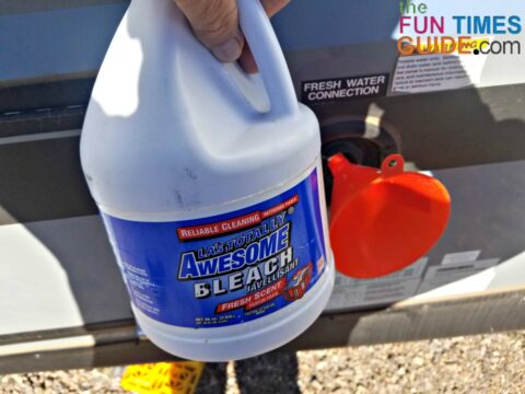 One of the most important things on this RV Spring Checklist is to sanitize the RV water system.