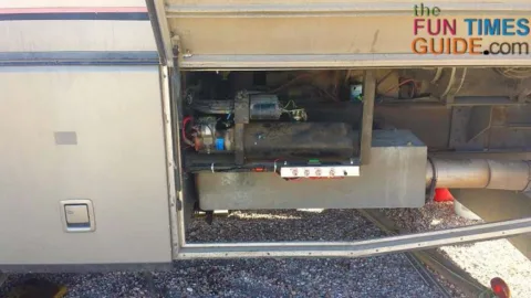 rv side compartment - hwh rv leveling jacks system
