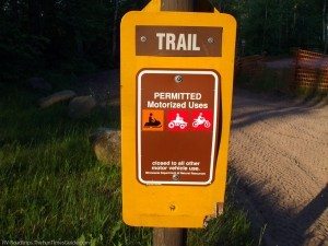 Sign on the ATV trail system inside Nemadji State Forest in Minnesota. photo by Curtis at TheFunTimesGuide.com