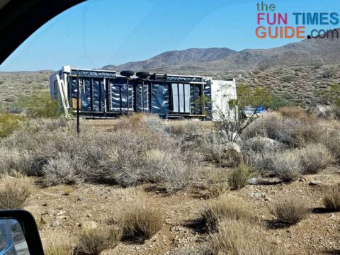 Crosswinds can easily flip an RV travel trailer on its side or cause a large motorhome to drift off the road and overturn.