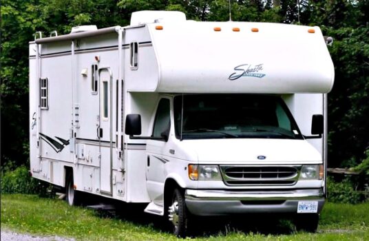 RV parking on grass makes the frame, suspension, and drive system damp.