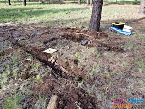 These are the ruts left behind after our RV self-rescue event.