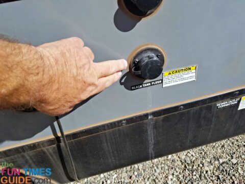 Your RV's black tank flush connection is located close to the City Fresh Water connection.