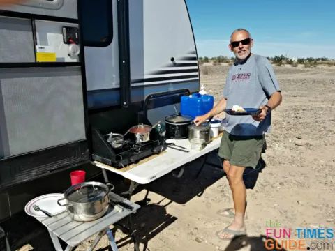 See all of the RV camping cooking equipment that I use regularly