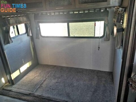 This is what the space looked like after removing the RV dinette and before adding the recliner. See how to remove your RV dinette yourself!