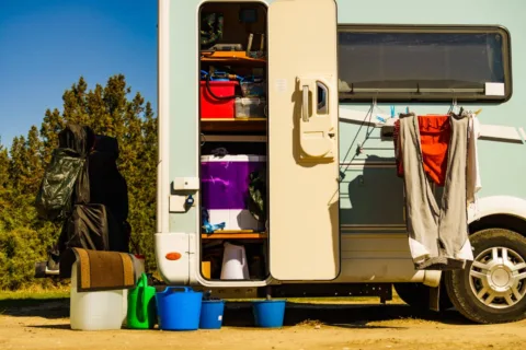 RV storage hacks to compensate for the limited space inside travel campers.