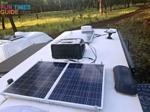 Solar panels on the roof of my travel trailer