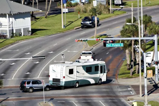 Making turns in a motorhome require extra attention... especially at intersections!