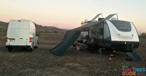 My winter RV camping site near Quartzsite, Arizona.