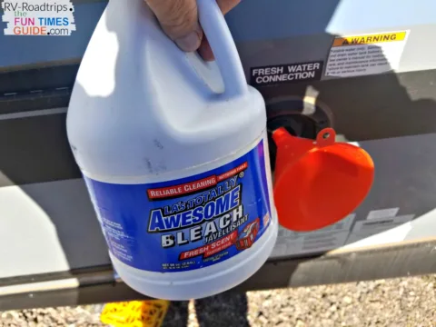 You need to disinfect the RV's entire water system by simply using household bleach and water. Here's how to do it...