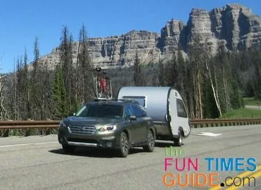 You can rent a teardrop trailer and tow it behind your own vehicle.